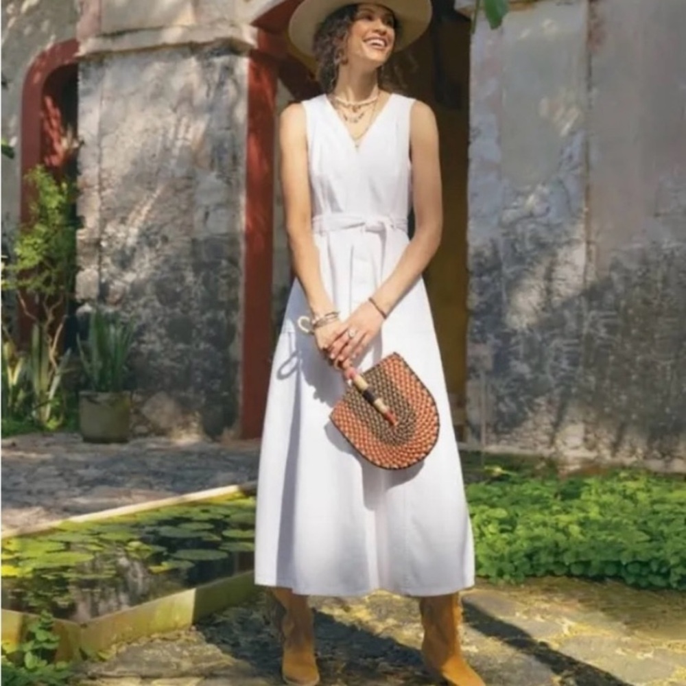 Sundance Poppy White Denim Dress
